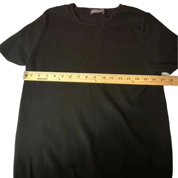 Lands End Classic Contemporary Cashmere Short sleeve Sweater Black Luxury - Picture 5 of 10